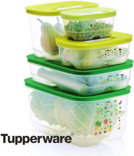 Tupperware Fridgesmart - 4-delige Set - Vershoudbakjes - Groen