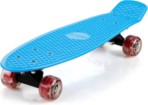 Spielwerk - Skateboard, Penny Board, Blauw/rood, Retro, Led, Met Pu-dempers