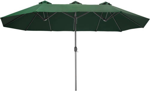 Tectake - Dubbele Parasol Silia Groen, Terrasparasol, Zonwering - 404254