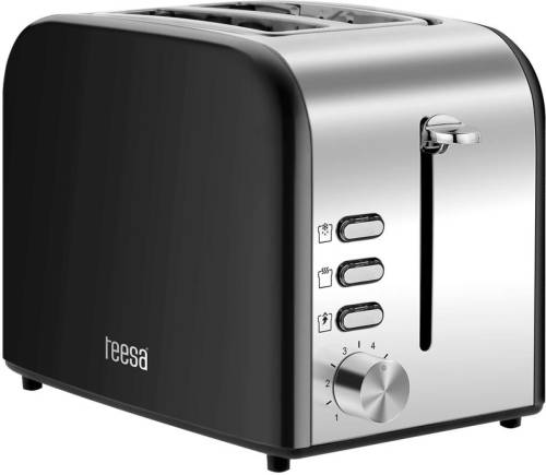 Teesa Broodrooster Voor 2 Sneetjes Brood Met 6 Toast Opties 850w Rvs Tsa3300