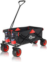 Samax Bolderkar, Transportkar, Opvouwbaar, Zwart/ Rood, Offroad