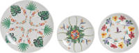 Serviesset DKD Home Decor Tropisch Porselein (18 Pcs)