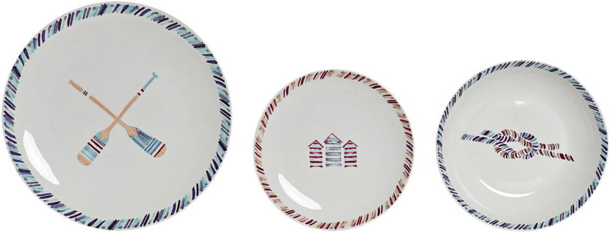 Serviesset DKD Home Decor Navy Porselein (18 Pcs)