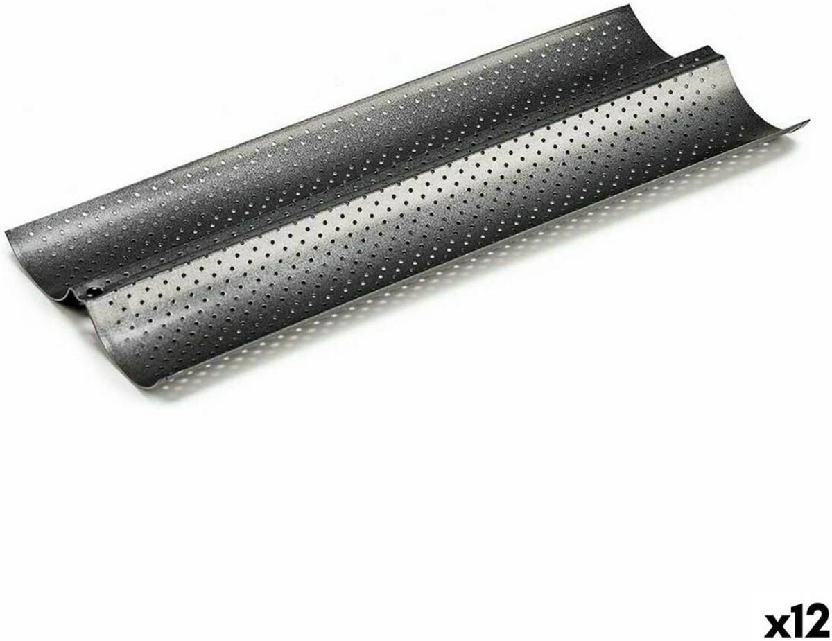 Kinvara Dienblad Brood Metaal Donker Grijs Koolstofstaal (16 X 2,5 X 38 Cm) (12 Stuks)