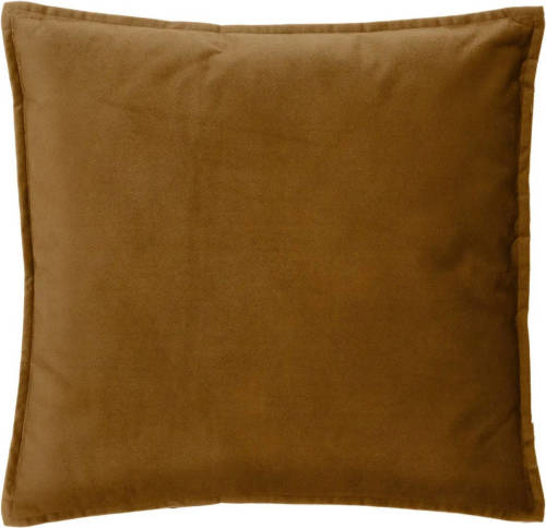 Atmosphera Bank/sierkussens Huiskamer Sophia - 55 X 55 Cm - Goud/bruin - Polyester - Met Rits - Sierkussens