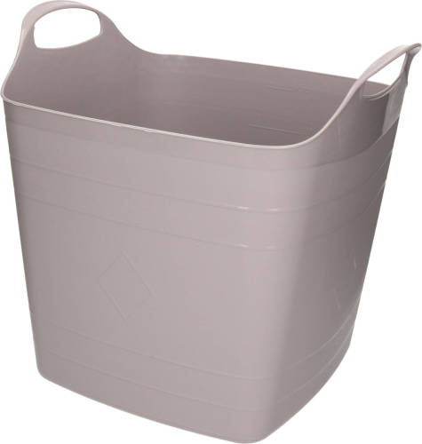 Bathroom Solutions Kuip/emmer/wasmand - Flexibel - Taupe - 25 Liter - Vierkant - Kunststof - Wasmanden