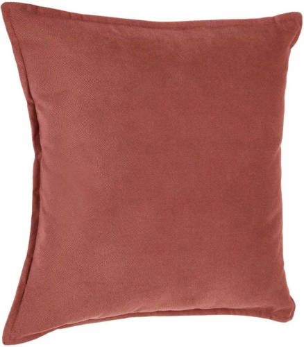 Atmosphera Bank/sierkussens Huiskamer Sophia - 45 X 45 Cm - Steenrood - Polyester - Met Rits - Sierkussens