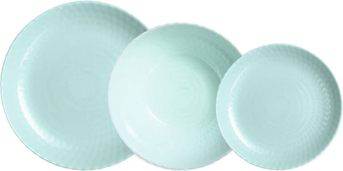 Serviesset Luminarc Pampille Turkoois Glas (18 Onderdelen)