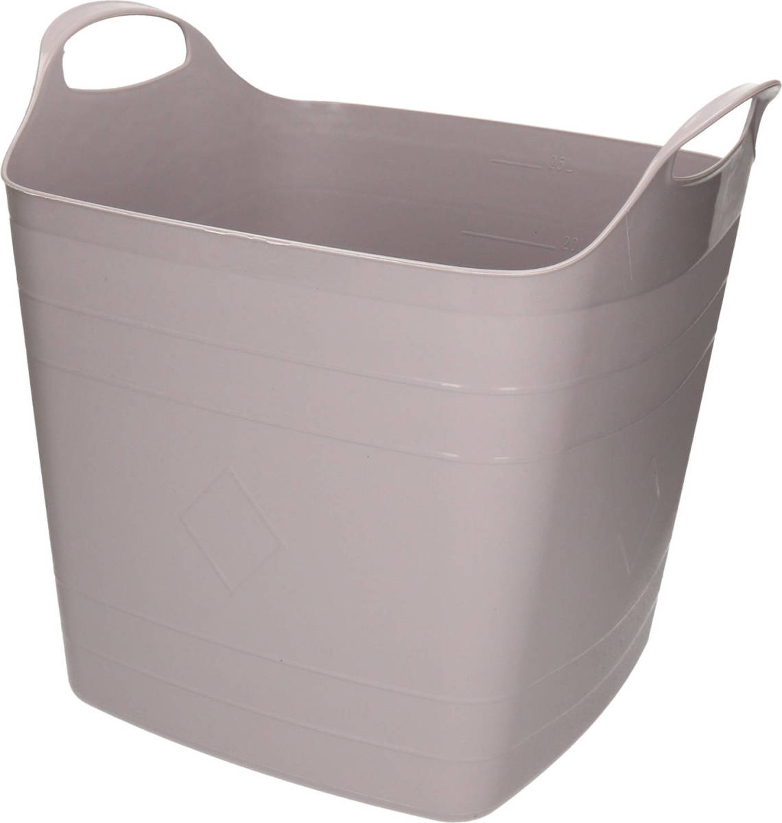 Bathroom Solutions Opbergmand/kuip/emmer - Flexibel - Kunststof - Grijs - 25 Liter - Opbergmanden