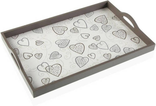 Versa Dienblad Cozy Hartjes Hout Mdf (30 X 5 X 45 Cm)
