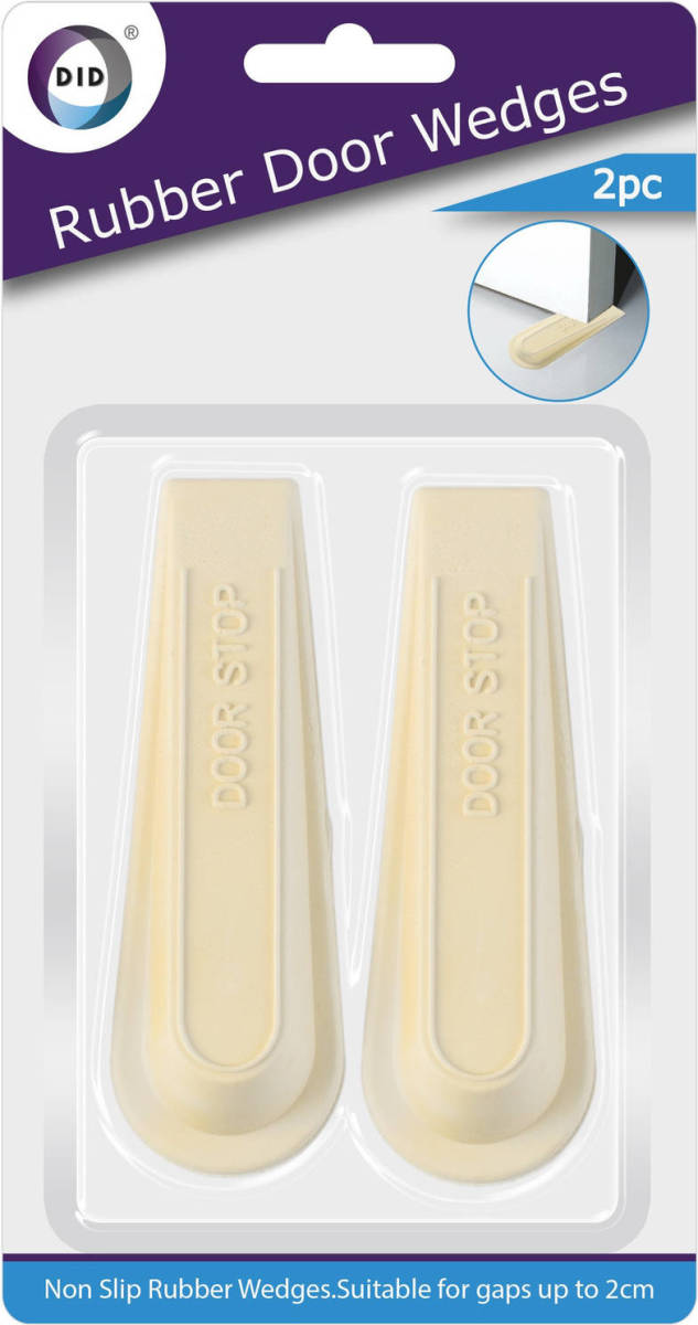 DID Set Van 2x Stuks Deurstoppers/deurwiggen - Wit - 12 Cm - Rubber - Deurstoppers