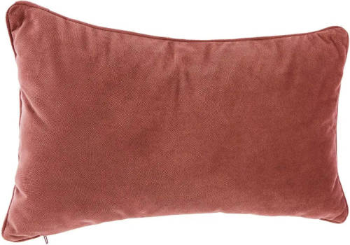 Atmosphera Bank/sierkussens Huiskamer Sophia - 30 X 50 Cm - Steenrood - Polyester - Met Rits - Sierkussens