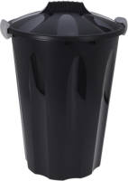 Bathroom Solutions Storage Solutions Wasmand Met Deksel - 40 Liter - Zwart - Kunststof - Wasmanden