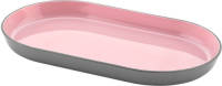 Bigbuy Home Dienblad Melamine Roze/grijs Ovaalvormig (28 X 16 X 2,5 Cm)
