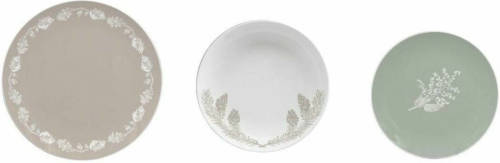 Bordenset DKD Home Decor Porselein 18 Onderdelen (27 X 27 X 3 Cm)