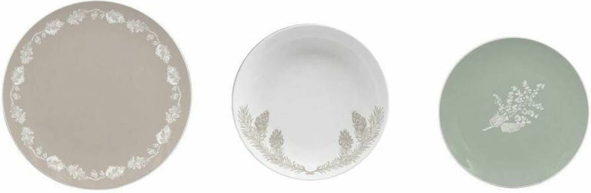 Bordenset DKD Home Decor Porselein 18 Onderdelen (27 X 27 X 3 Cm)
