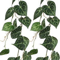 Everlands 2x Stuks Klimop/hedera Kunst Slinger/hangplant - 115 Cm - Groen - Kunstplanten