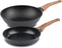 Rosmarino Black Line Koekenpan 28cm + Wokpan 30cm
