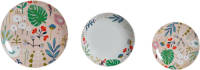 Serviesset DKD Home Decor Multicolour Blommor Porselein (18 Pcs)