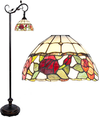 HAES deco - Tiffany Vloerlamp Bruin 40x27x152 Cm E27/max 1x60w