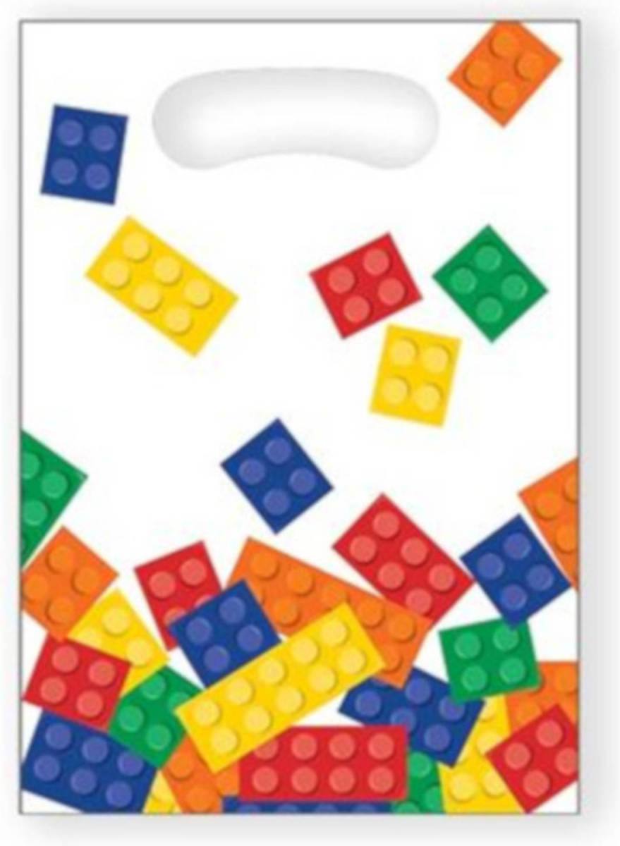 Witbaard Uitdeelzakjes Block Party Junior 16,5 X 23 Cm Wit 8 Stuks