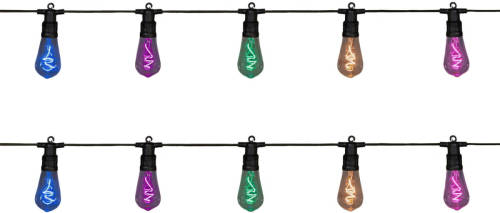 Anna's Collection 2x Stuks Tuinverlichting Lichtsnoeren Met Lampjes/bollampjes Gekleurd 10 Meter - Lichtsnoer Voor Buiten