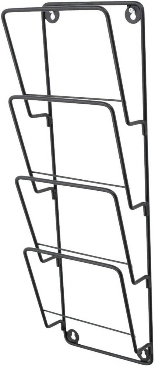 Loft42 Cleve Tijdschriftenrek 4 Vaks - Metaal - Mat Zwart - 61x18x8