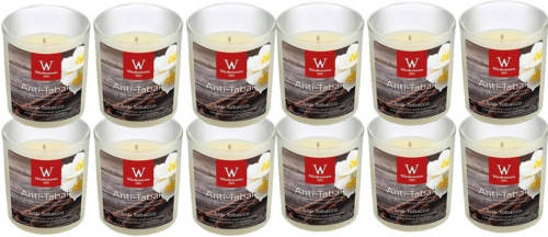 Trend Candles 12x Geurkaarsen Anti Tabak/vanille In Glazen Houder 25 Branduren - Geurkaarsen