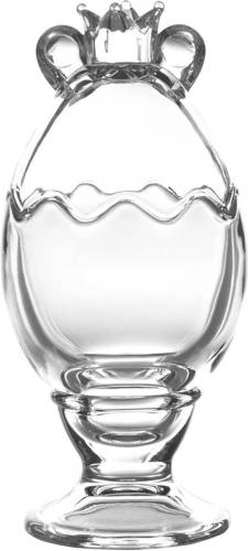 Clayre & Eef Glazen Potje Ø 8x14 Cm Transparant Glas Rond Potje Voorraadpot Transparant Potje Voorraadpot