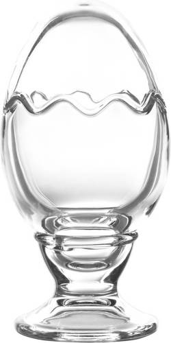 Clayre & Eef Glazen Potje Ei Ø 8x16 Cm Transparant Glas Rond Potje Voorraadpot Transparant Potje Voorraadpot