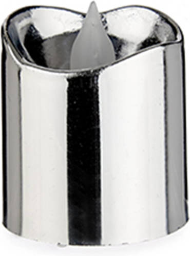 Giftdeco Led Waxinelichtjes - 3x - Zilverkleurig - Incl. Batterij - Waxinelichtjes