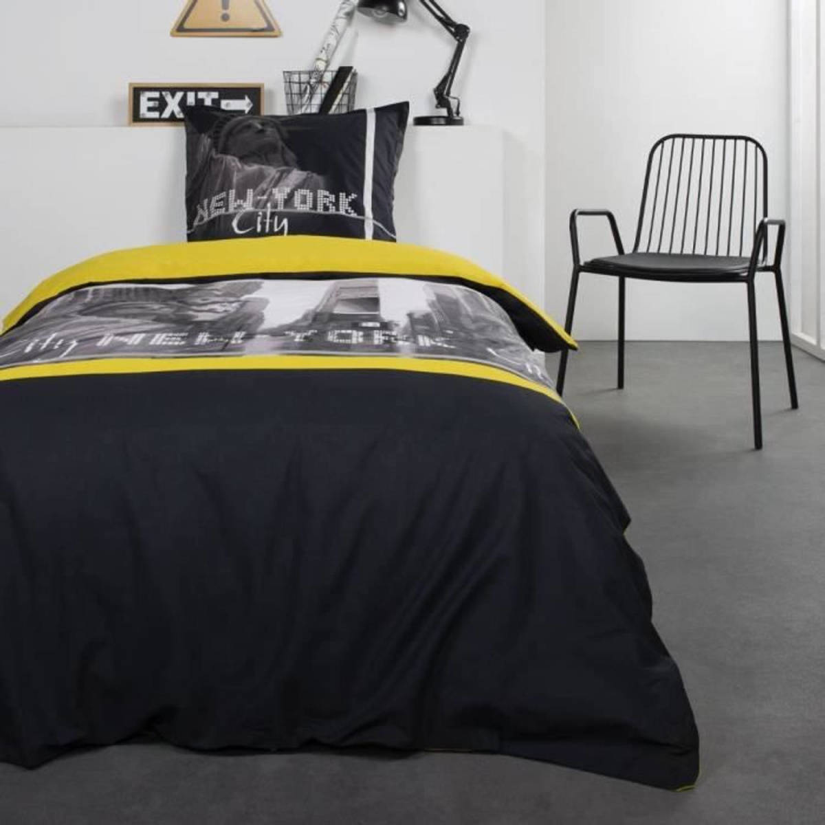 Today Katoenen Bedset Voor 1 Persoon - 140x200 Cm - Alex Yellow Print