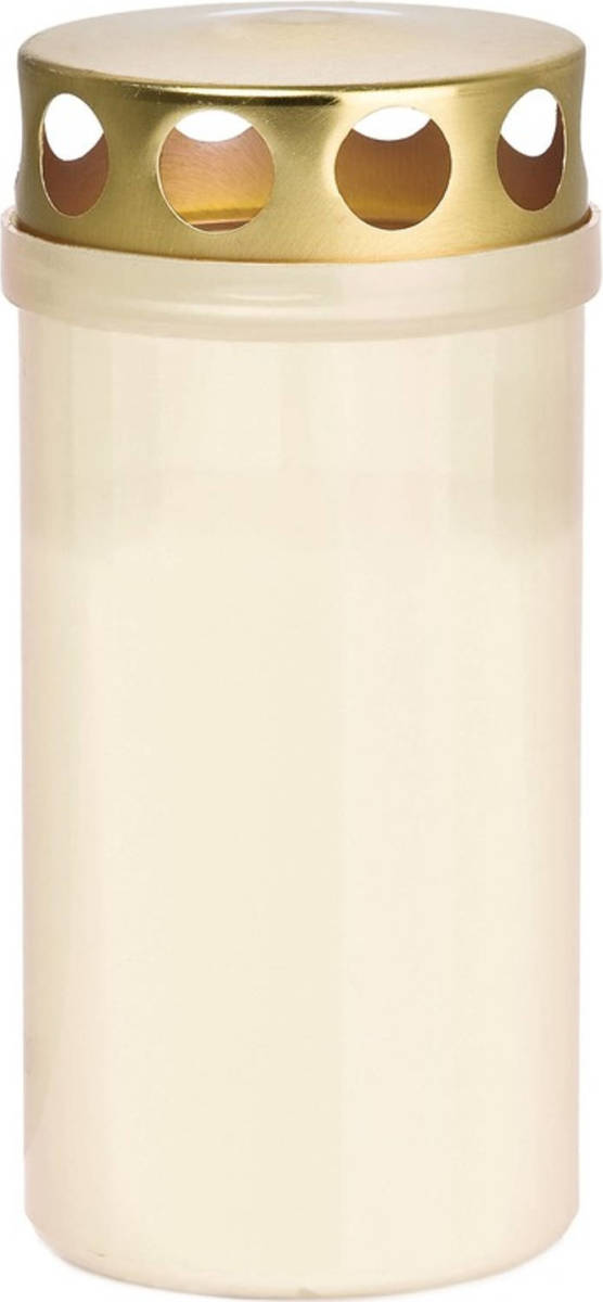 Trend Candles 1x Witte Grafkaars/gedenklicht Met Deksel 6 X 12,6 Cm 2 Dagen - Stompkaarsen