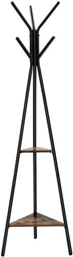 Nancy 's Hobart Kapstok - Boomvorm - Industrieel - 2 Planken - 5 Haken - Staande Kapstok - Bruin - Zwart