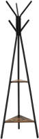 Nancy 's Hobart Kapstok - Boomvorm - Industrieel - 2 Planken - 5 Haken - Staande Kapstok - Bruin - Zwart