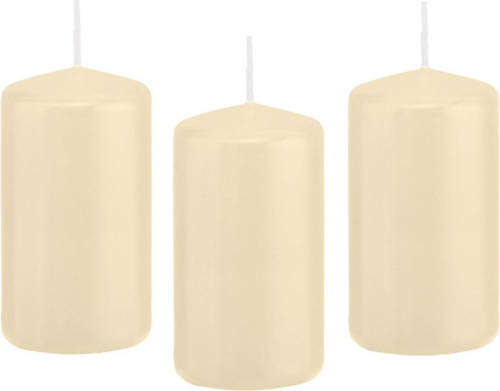 Trend Candles 8x Cremewitte Cilinderkaars/stompkaars 6 X 12 Cm 40 Branduren - Stompkaarsen