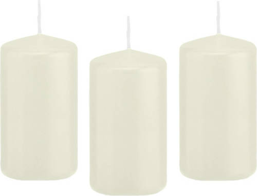 Trend Candles 8x Ivoorwitte Cilinderkaars/stompkaars 6 X 12 Cm 40 Branduren - Stompkaarsen