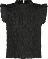 B.Nosy top met ruches zwart
