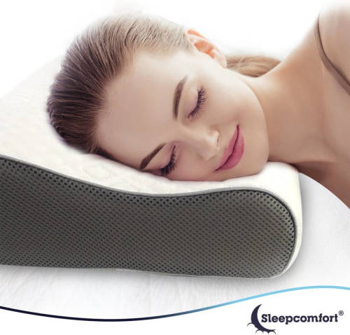 Sleepcomfort Hoofdkussen - Traagschuim - Orthopedisch - Blue Zero Technology - Voor Hoofd, Nek En Schouders - 60 X 40 X 12 Cm