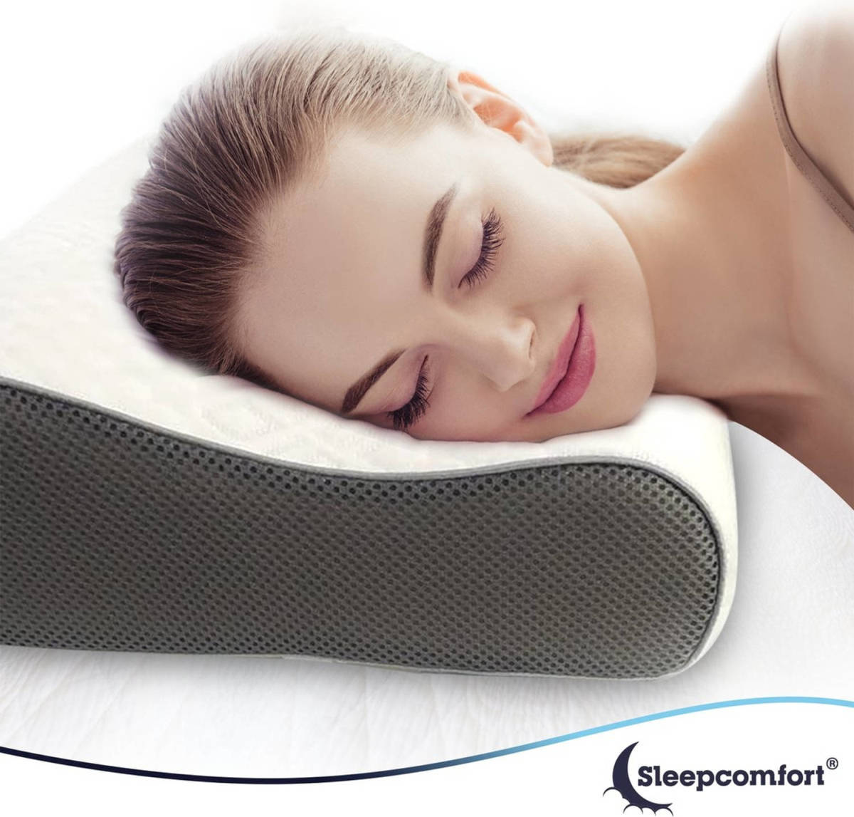 Sleepcomfort Hoofdkussen - Traagschuim - Orthopedisch - Blue Zero Technology - Voor Hoofd, Nek En Schouders - 60 X 40 X 12 Cm