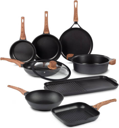 Rosmarino Black Line 8-delige Pannenset