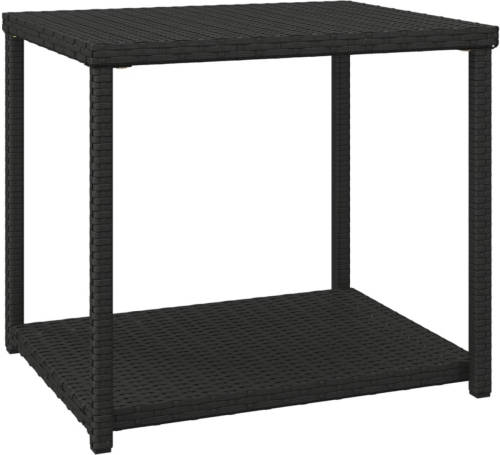 VidaXL Bijzettafel 55x45x49 Cm Poly Rattan Zwart