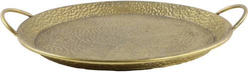 Countryfield Dienblad/serveer Tray Monaco - Metaal/nikkel - Goud - Dia 33 X 6 Cm - Dienbladen