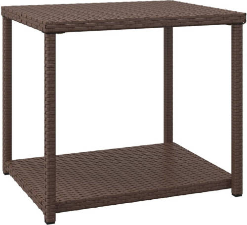 VidaXL Bijzettafel 55x45x49 Cm Poly Rattan Bruin