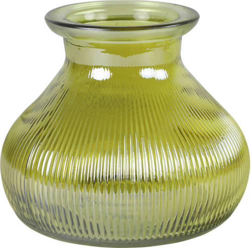Decostar Bloemenvaas - Geel/transparant Glas - H12 X D15 Cm - Vazen