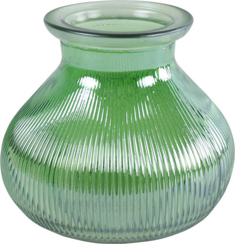 Decostar Bloemenvaas - Groen/transparant Glas - H12 X D15 Cm - Vazen