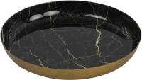 Countryfield Dienblad/serveer Tray Marble - Metaal - Zwart/goud - Dia 20 Cm - Dienbladen