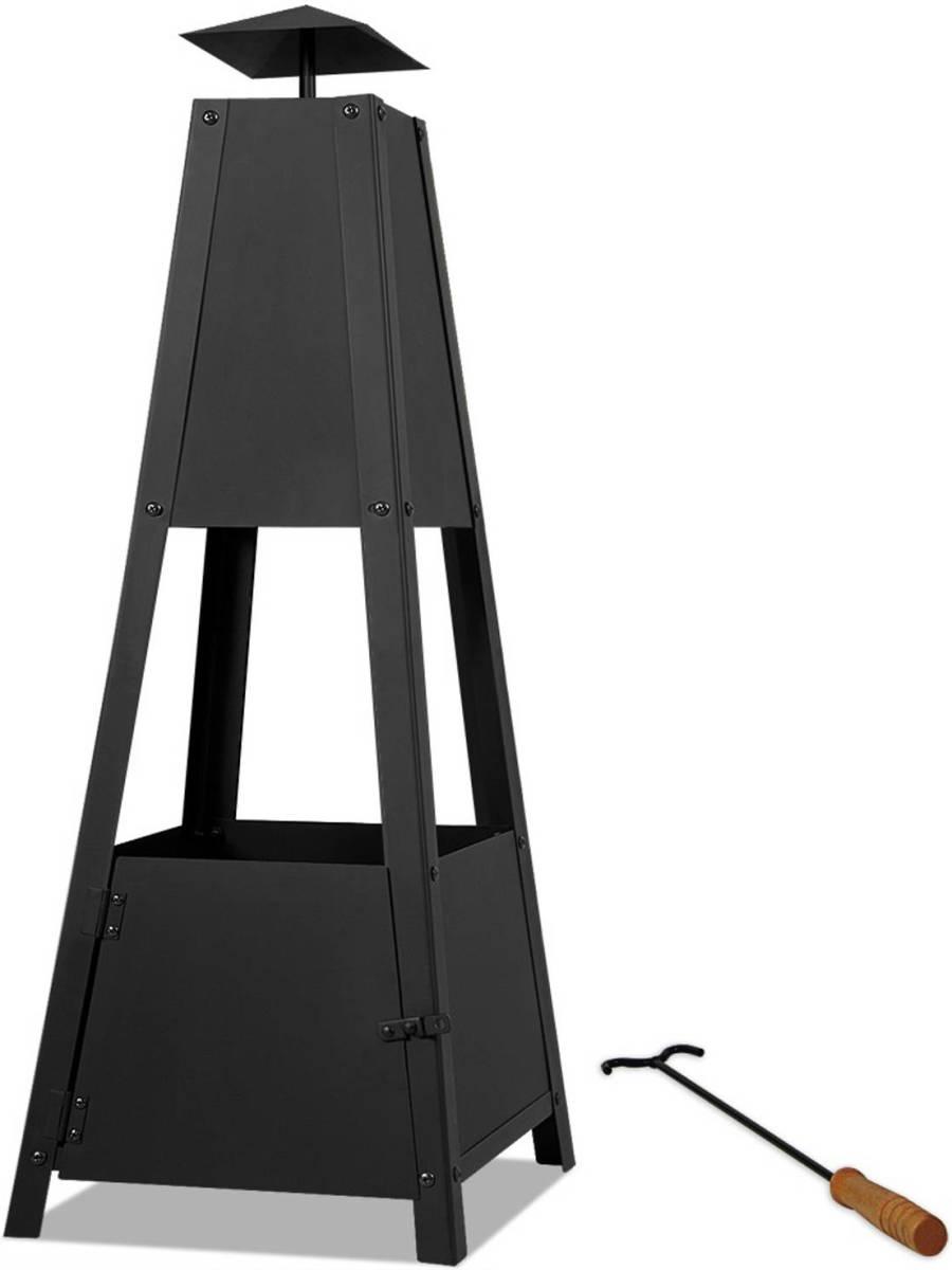 Gardebruk Vuurkorf Pyramide, 100cm, Zwart, Vuurmand, Sfeerhaard, Buitenhaard