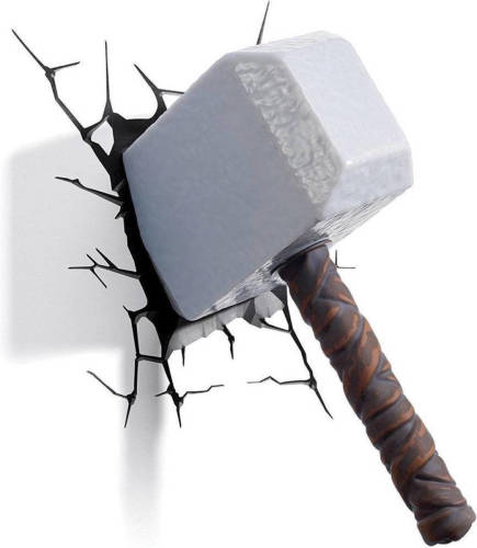 3DlightFX Marvel 3d Led Light ""Thor Hammer"" - Wandlamp