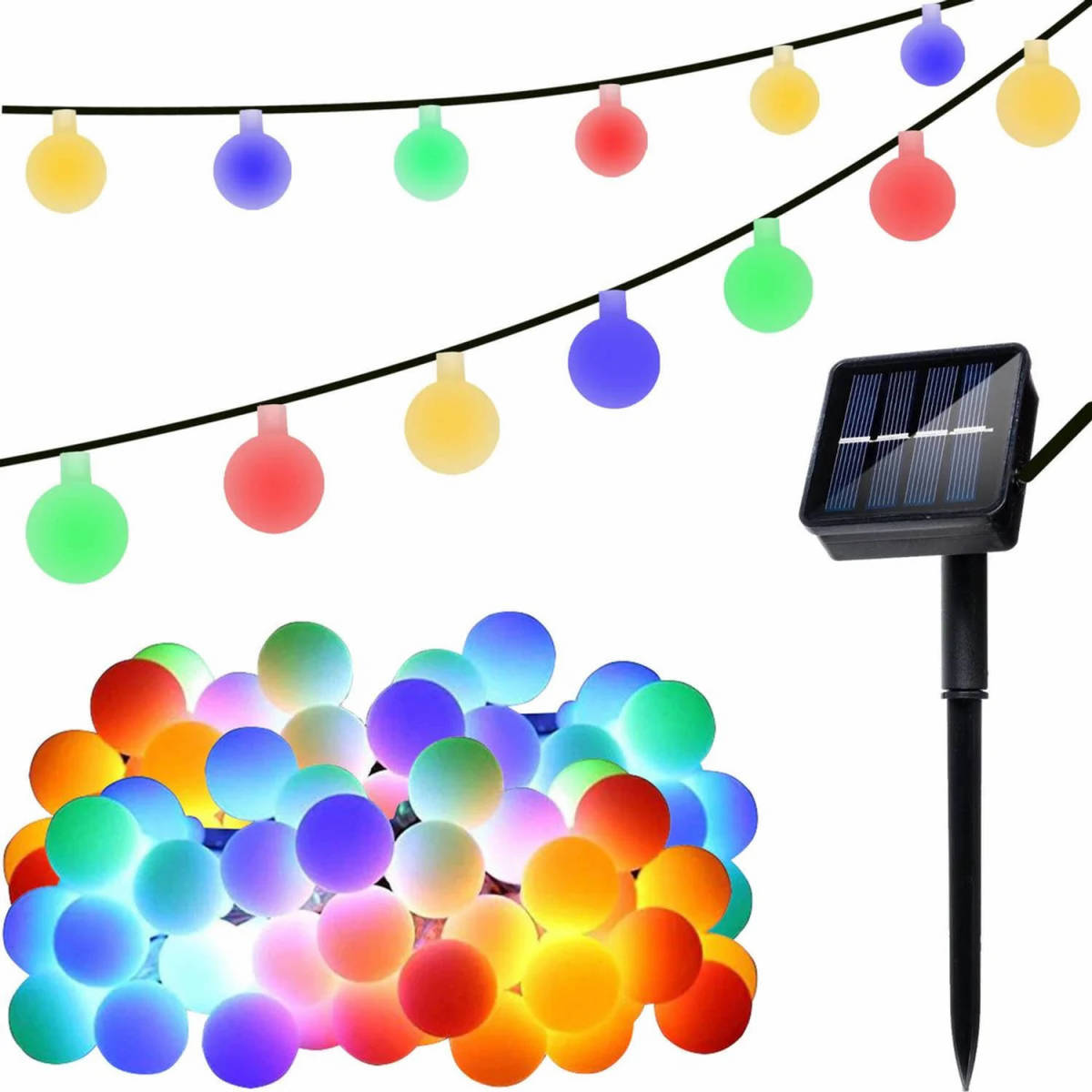 Iso Trade Tuinverlichting Lichtslinger Op Zonne Energie 6.70m 50 Solar Color